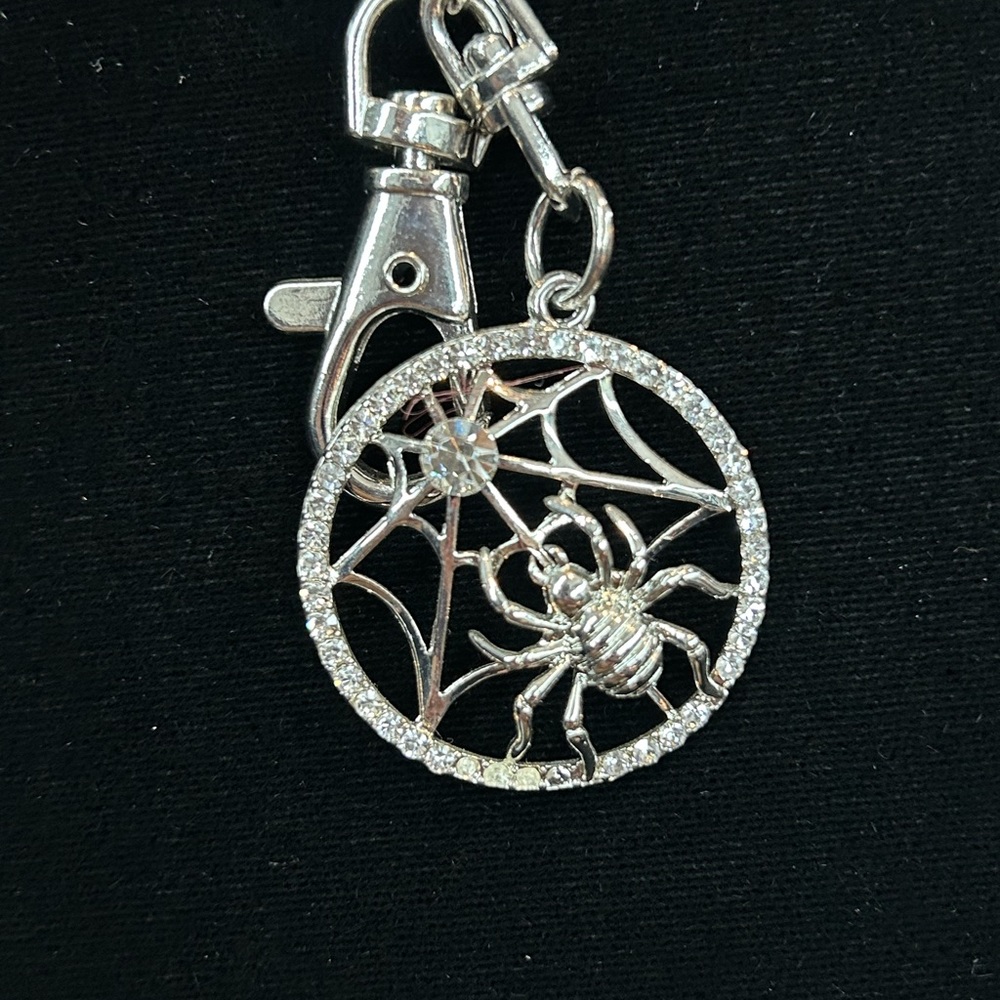 Silver Spider Web Keychain